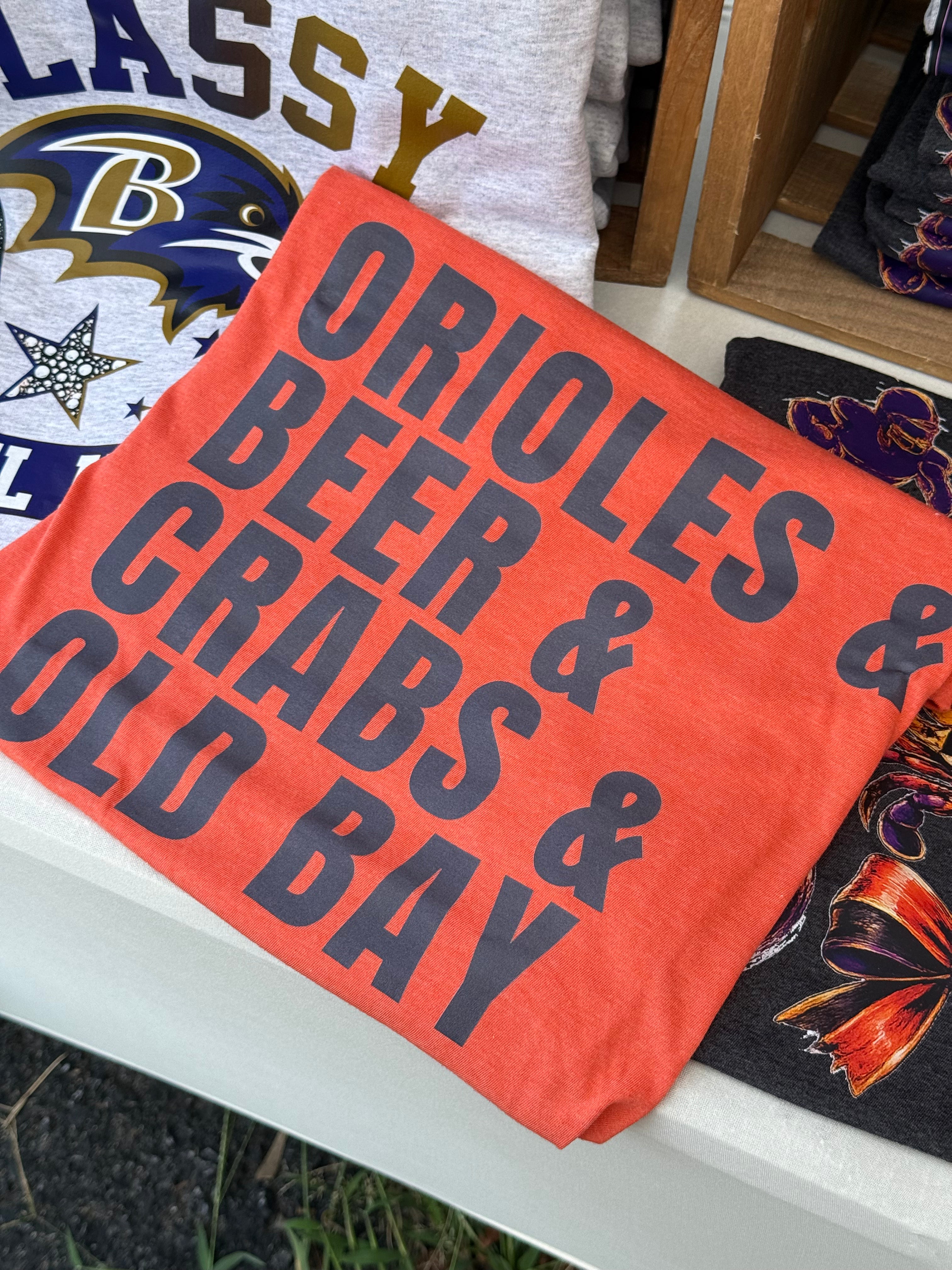 Orioles Beer Crabs & Old Bay Tee