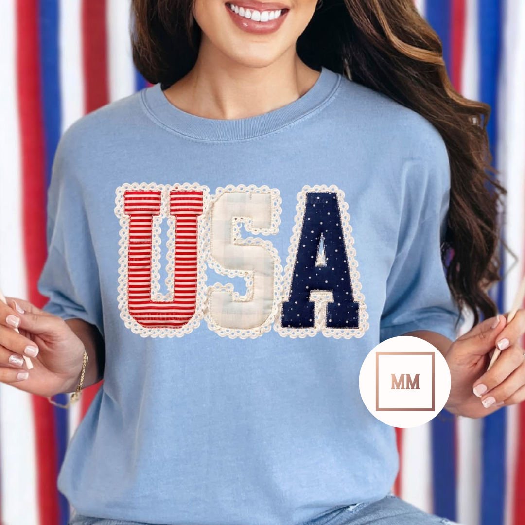 Faux Lace USA Tee