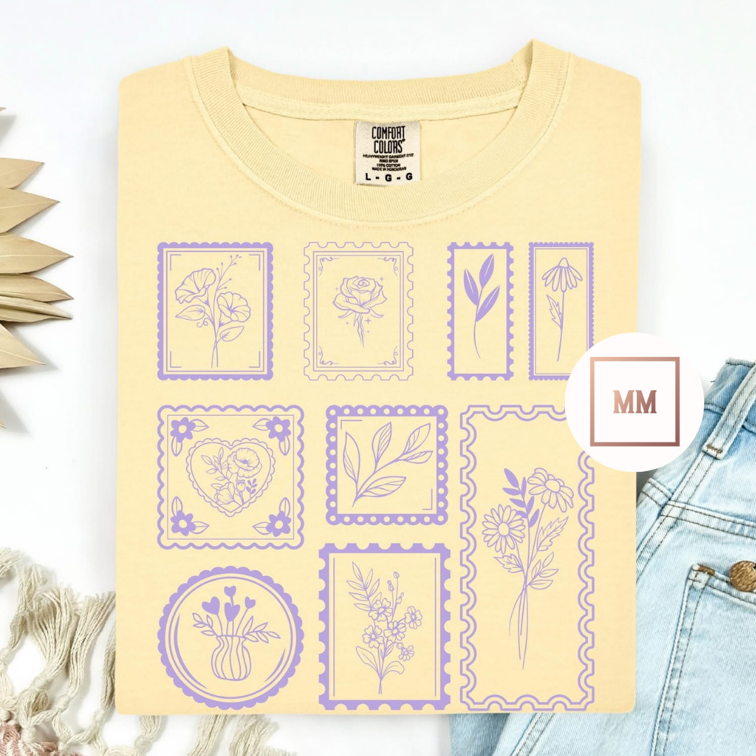 Floral Stamps Tee