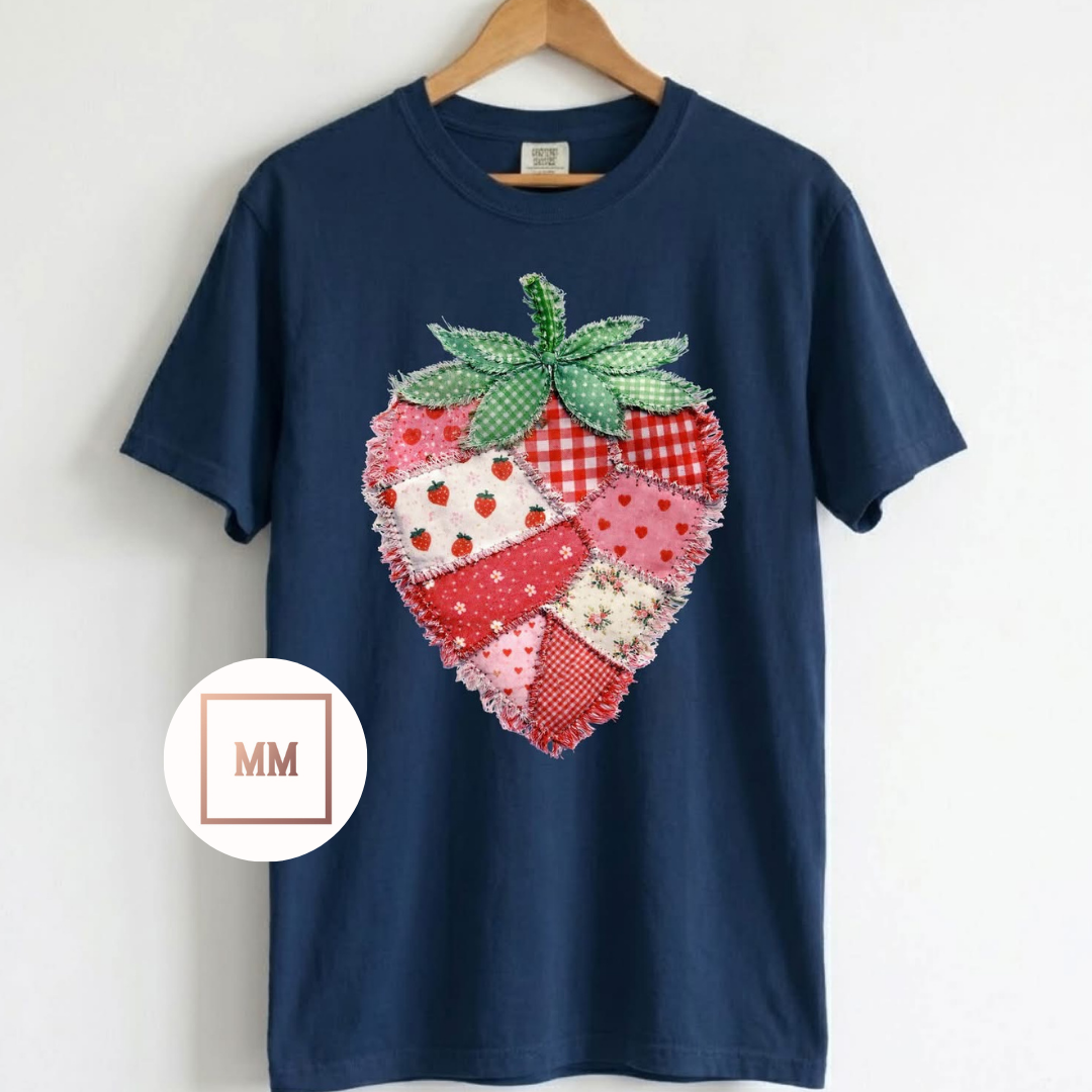 Faux Fabric Strawberry Tee