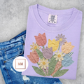 Faux Fabric Flowers Tee