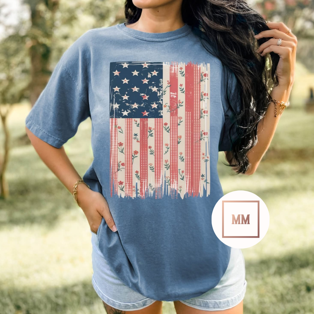 Floral Flag Tee