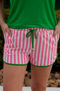 Melon Poppy Stripes Everyday Shorts