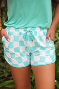 Grooves Mint Checkered Everyday Shorts