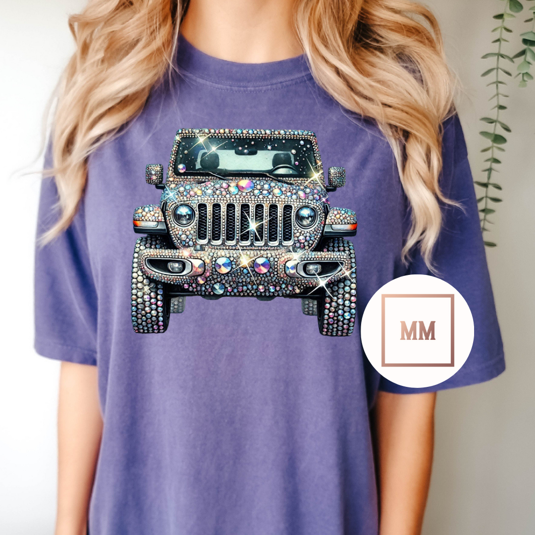 Faux Bling Jeep Tee