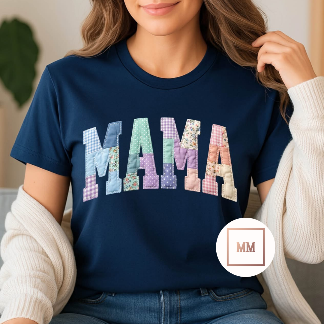 Faux Quilted Mama Tee
