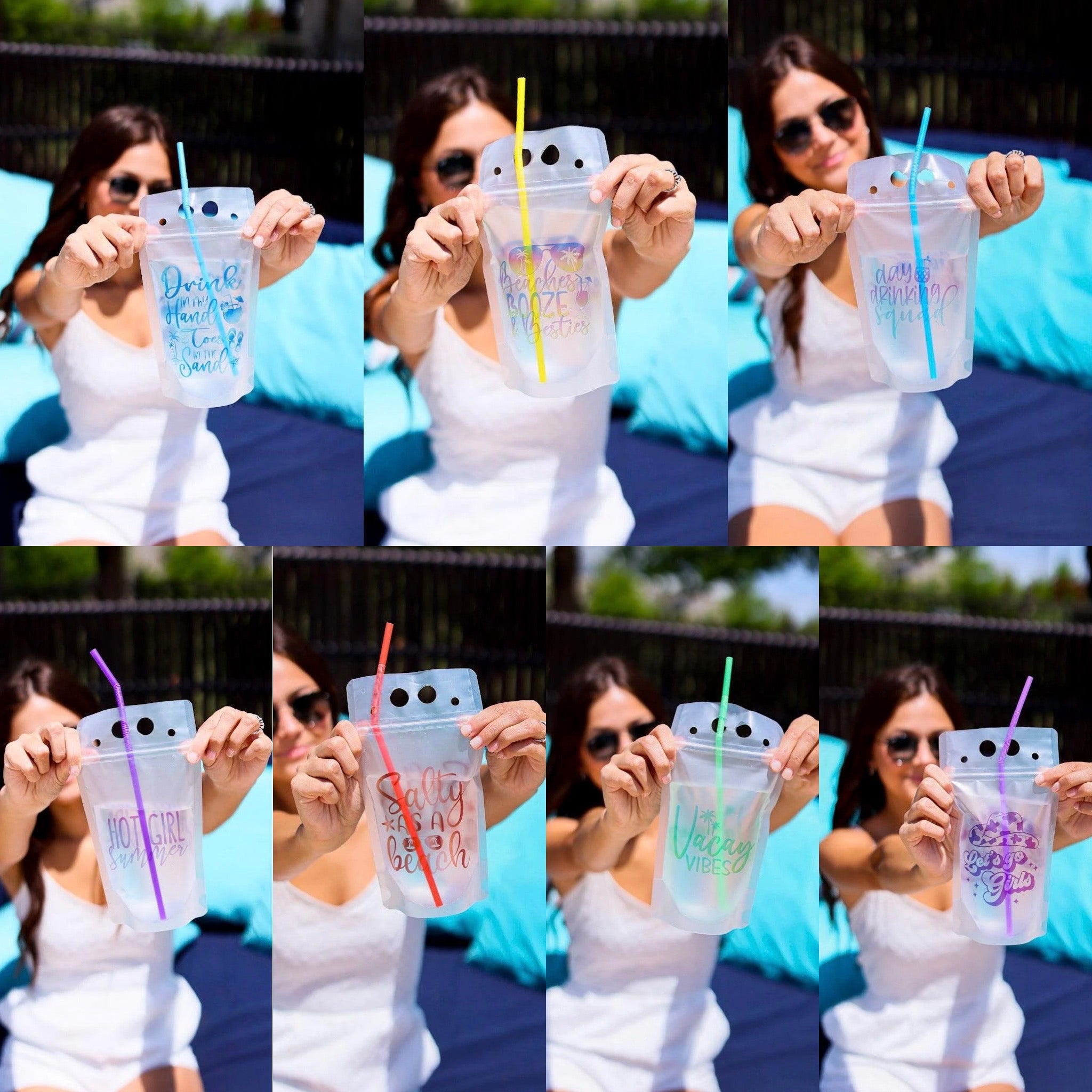 Reusable Drink Pouch- 7 Pack