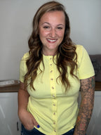 Banana Button Front Ampersand Lulu Tee