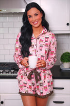 Coffee Date Ruffle Pajama Set