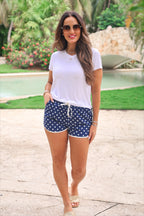 Navy Polka Dot Everyday Shorts