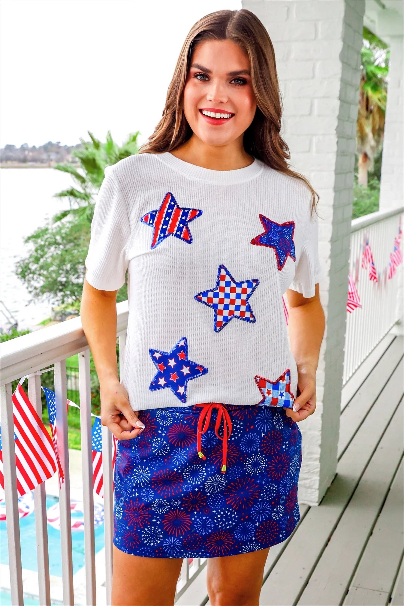 Patriotic Stars Patch Tee