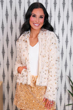 Feather and Shine Jacket- Cream