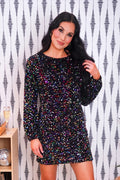 Old Flame Sequin Dress- Black Multi