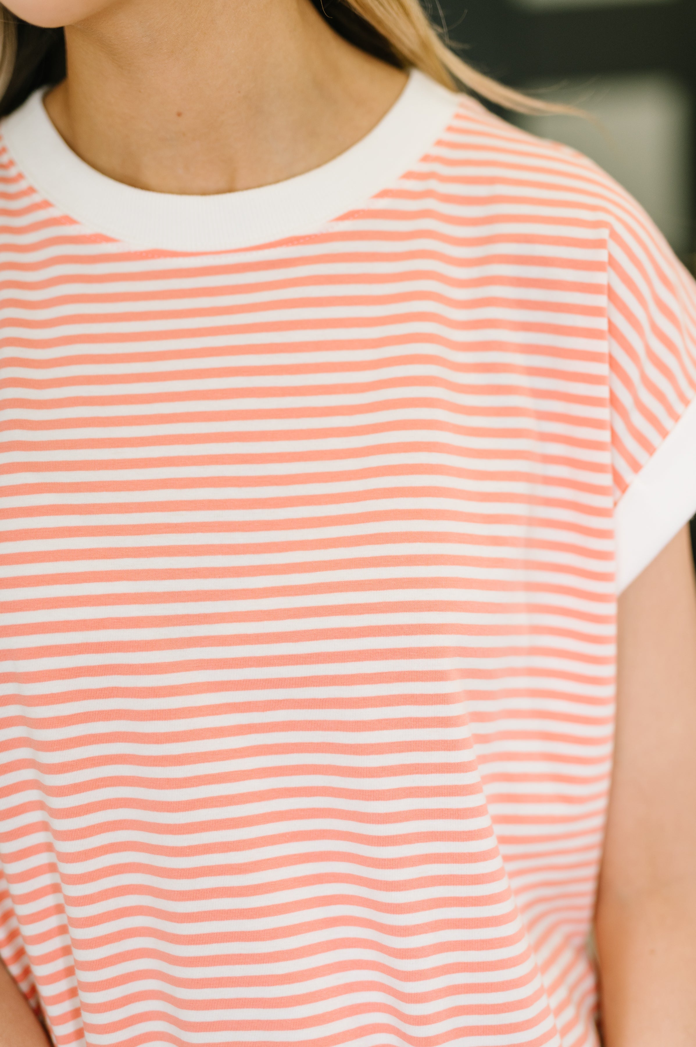 I Wouldn't Mind Short Sleeve Top- Coral