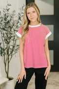 The I Wouldn't Mind Short Sleeve Top- Ruby