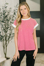 The I Wouldn't Mind Short Sleeve Top- Ruby