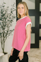 The I Wouldn't Mind Short Sleeve Top- Ruby