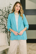 The Power Move Blazer- Aqua