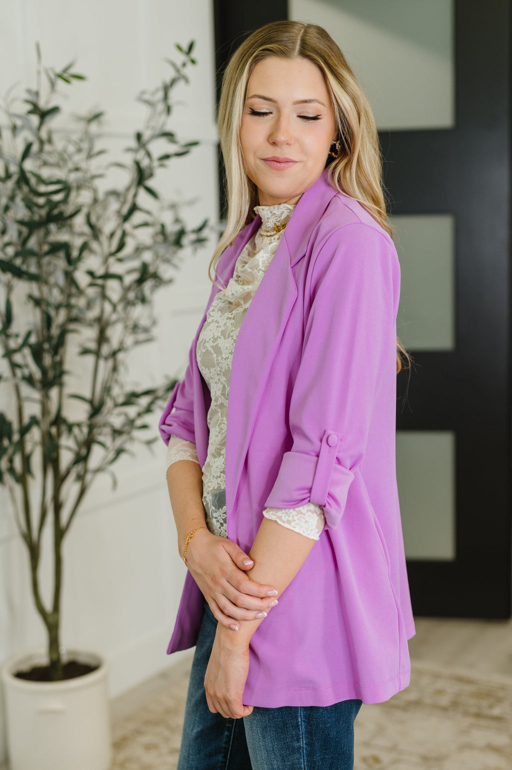 The Power Move Blazer- Orchid Glow