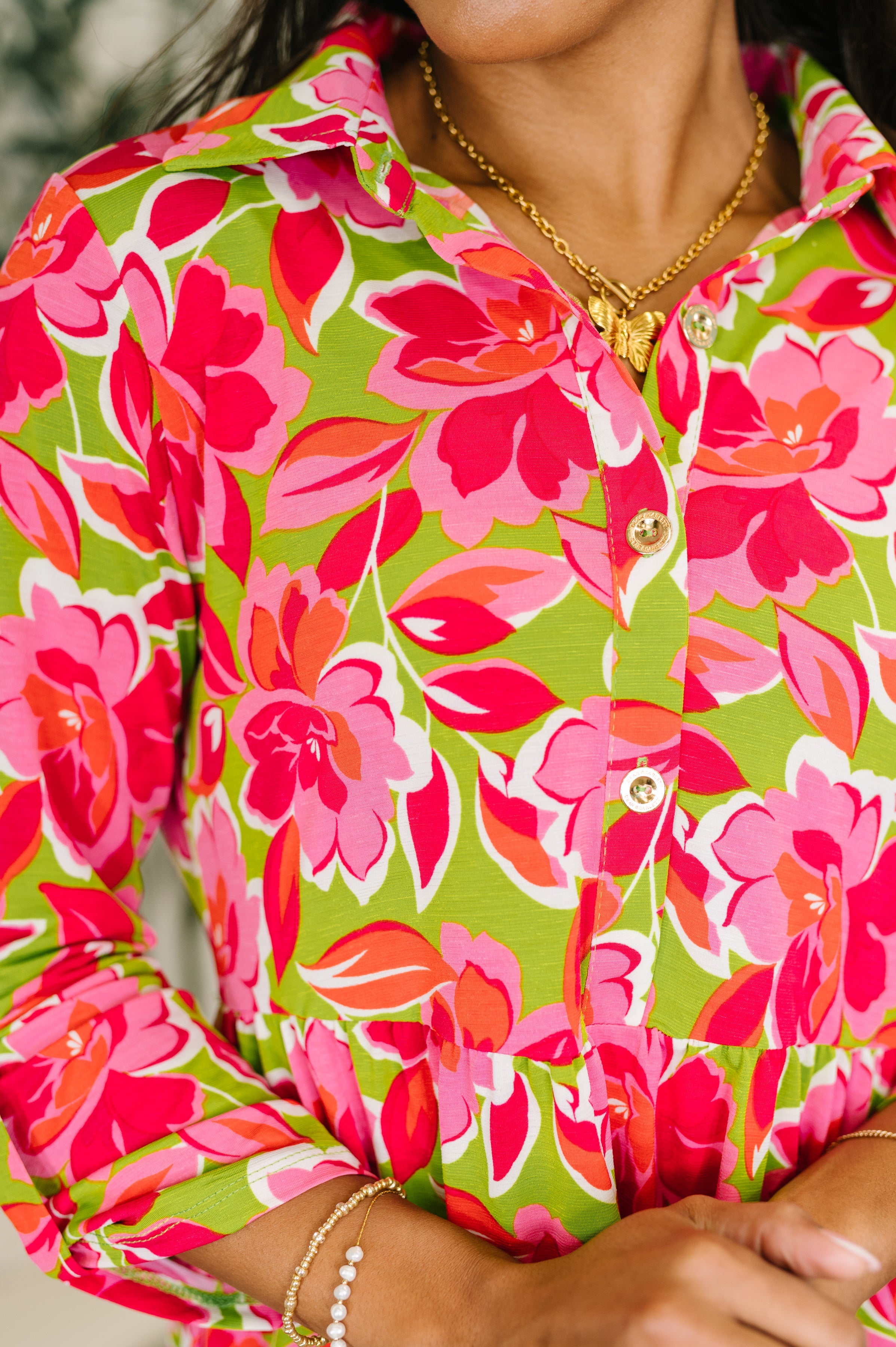 The Effortlessly Iconic Dress- Pink Blossom