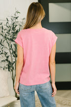 The Anything But Basic Tee- Heather Pink