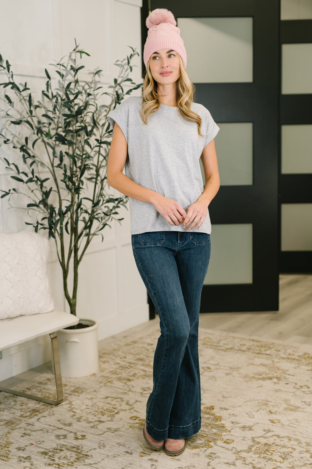 The Anything But Basic Tee- Heather Grey