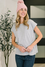 The Anything But Basic Tee- Heather Grey