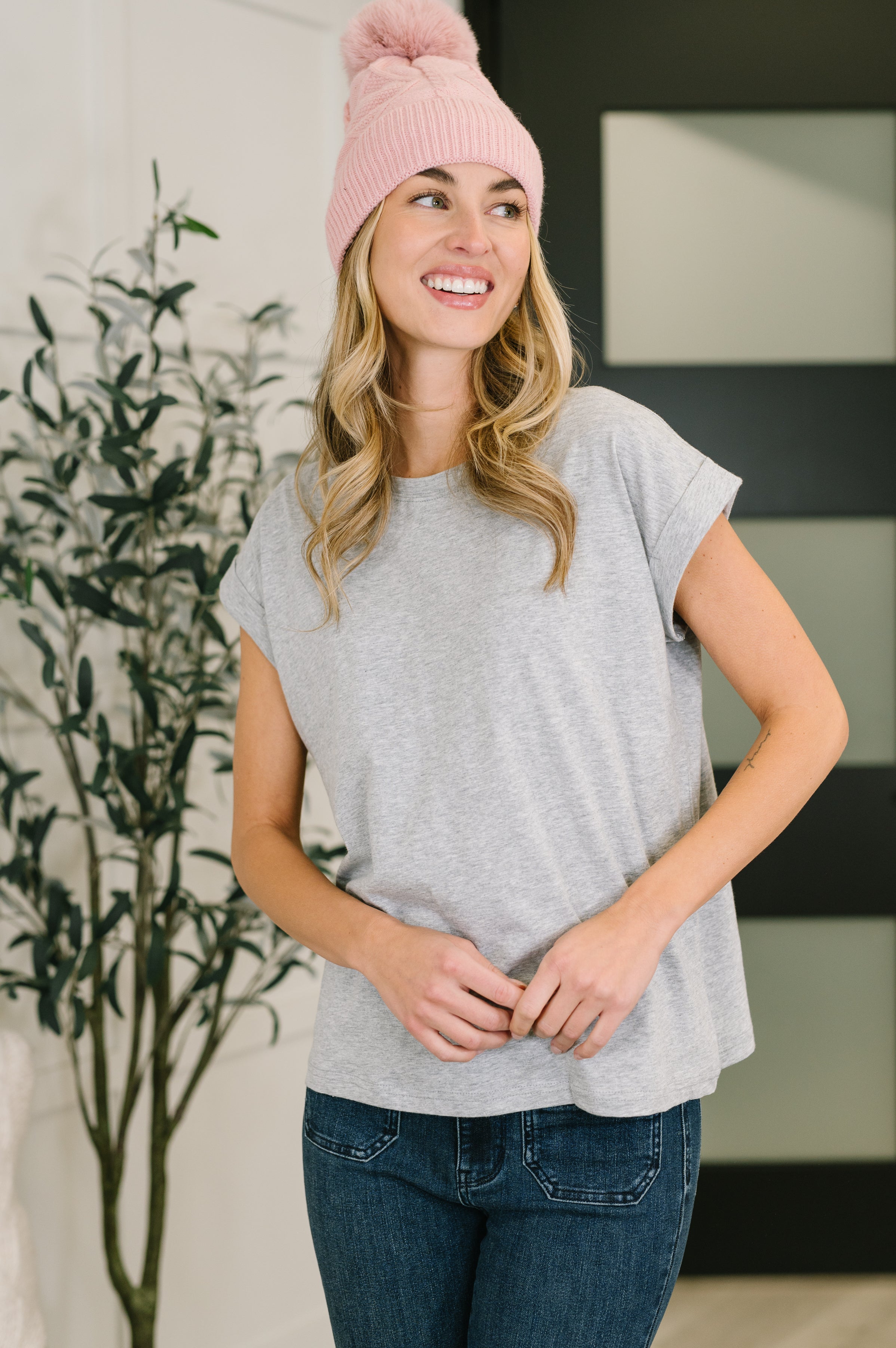 The Anything But Basic Tee- Heather Grey