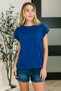 The Anything But Basic Tee- Light Navy
