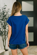 The Anything But Basic Tee- Light Navy