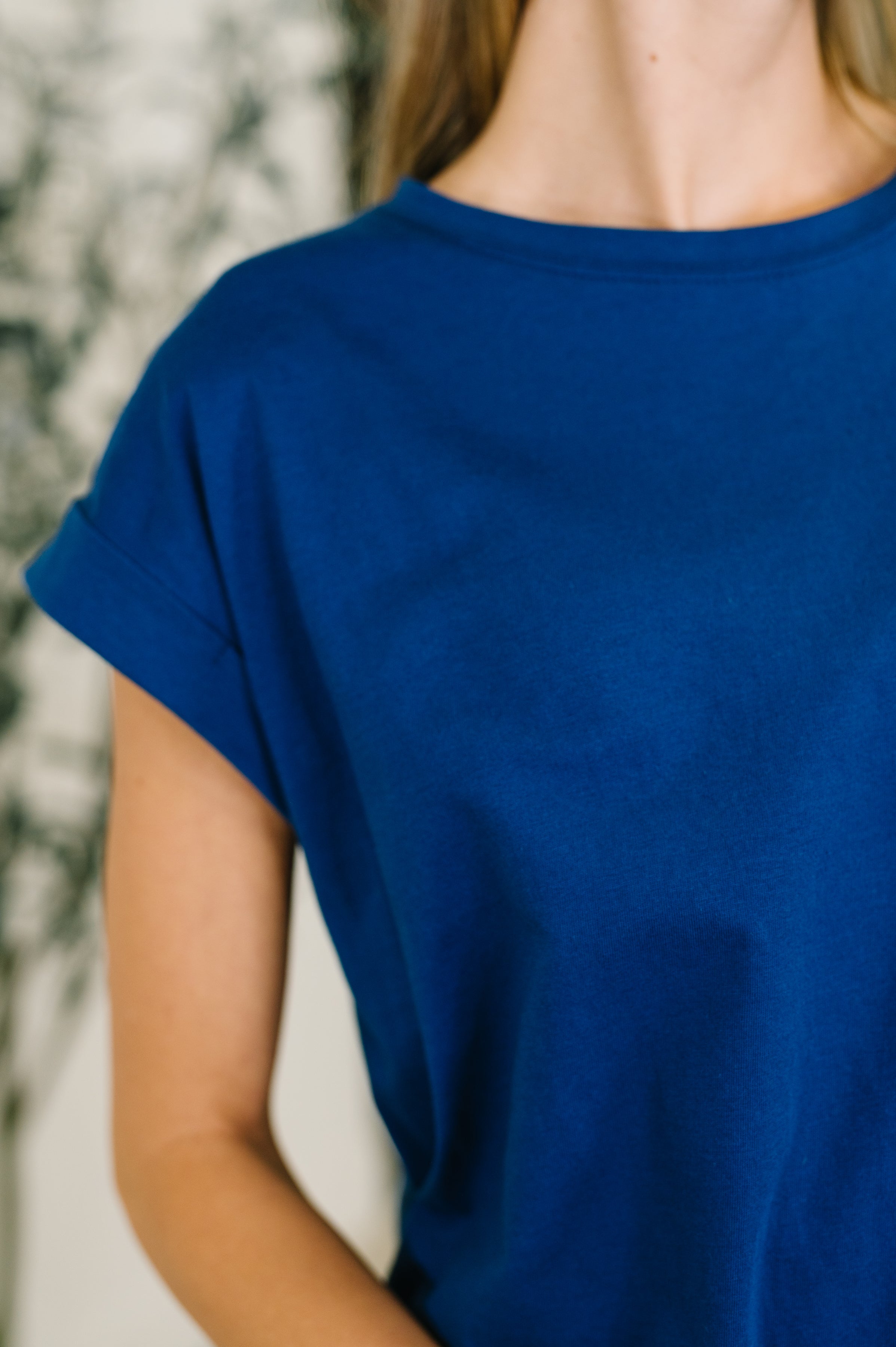 The Anything But Basic Tee- Light Navy