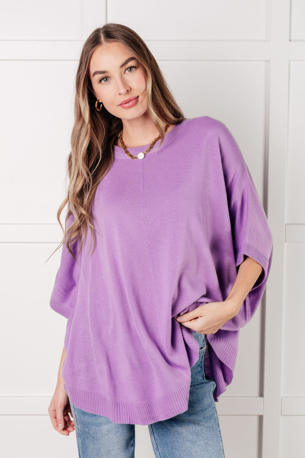 The Lilac Whisper Dolman Sleeve Top