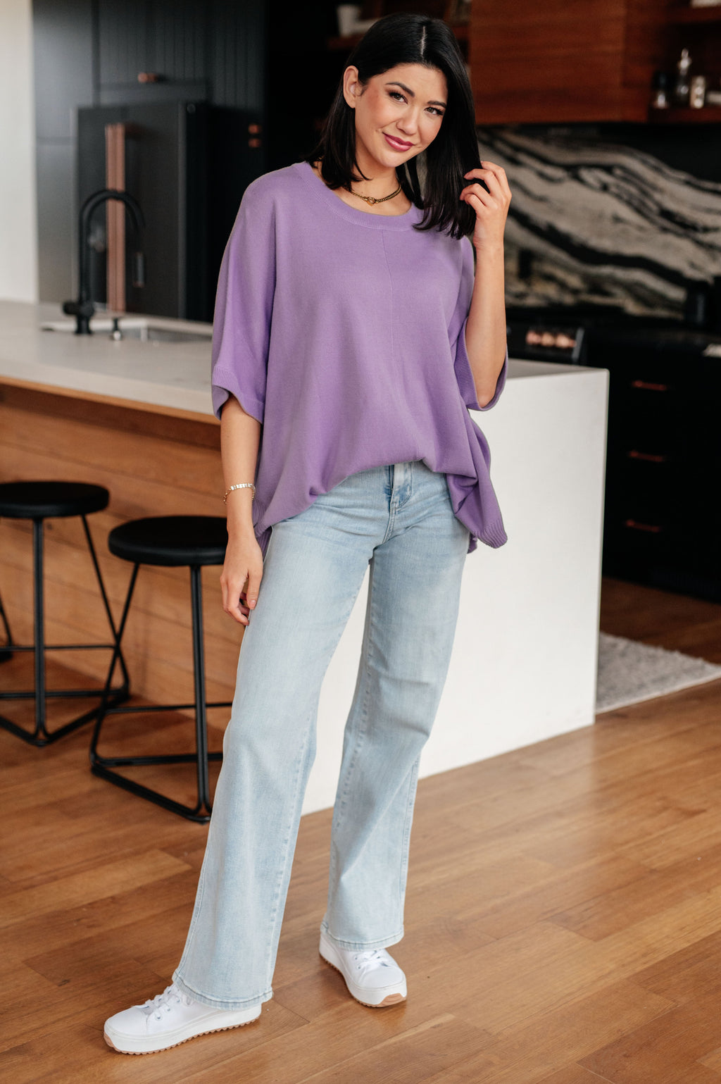 The Lilac Whisper Dolman Sleeve Top