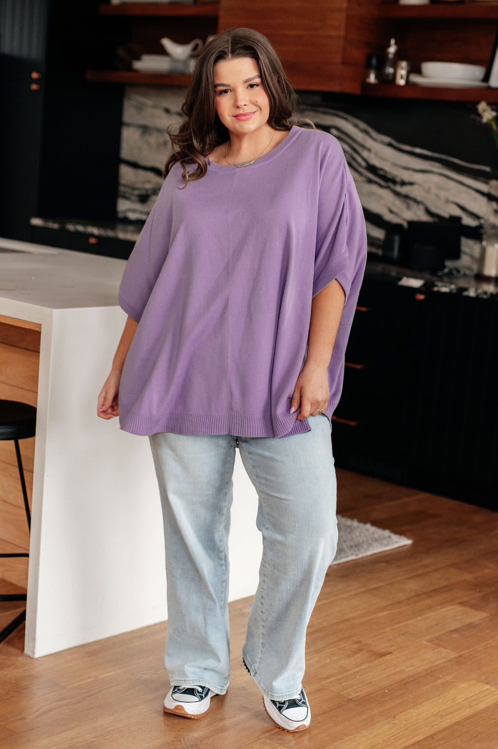 The Lilac Whisper Dolman Sleeve Top