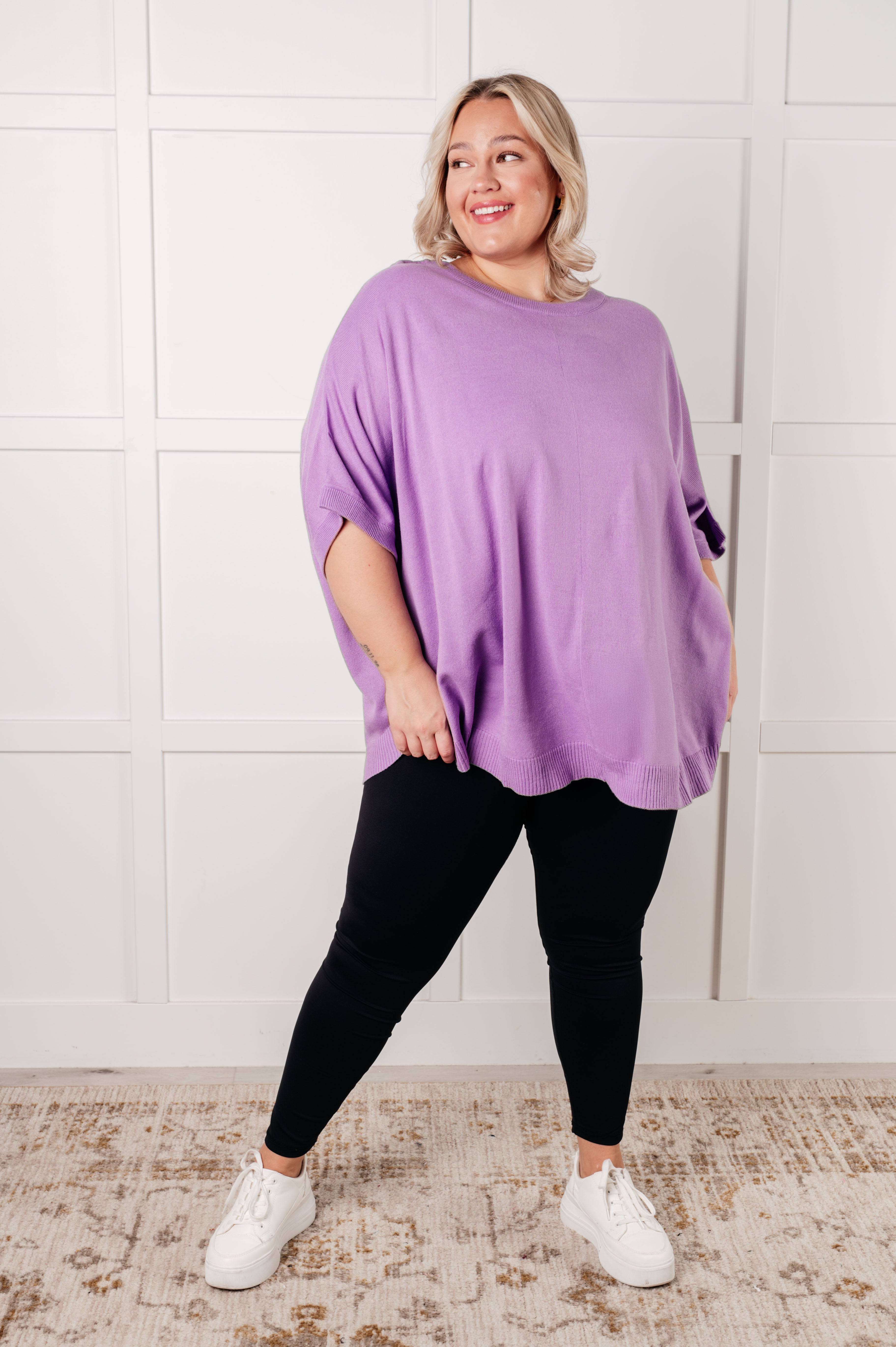 The Lilac Whisper Dolman Sleeve Top