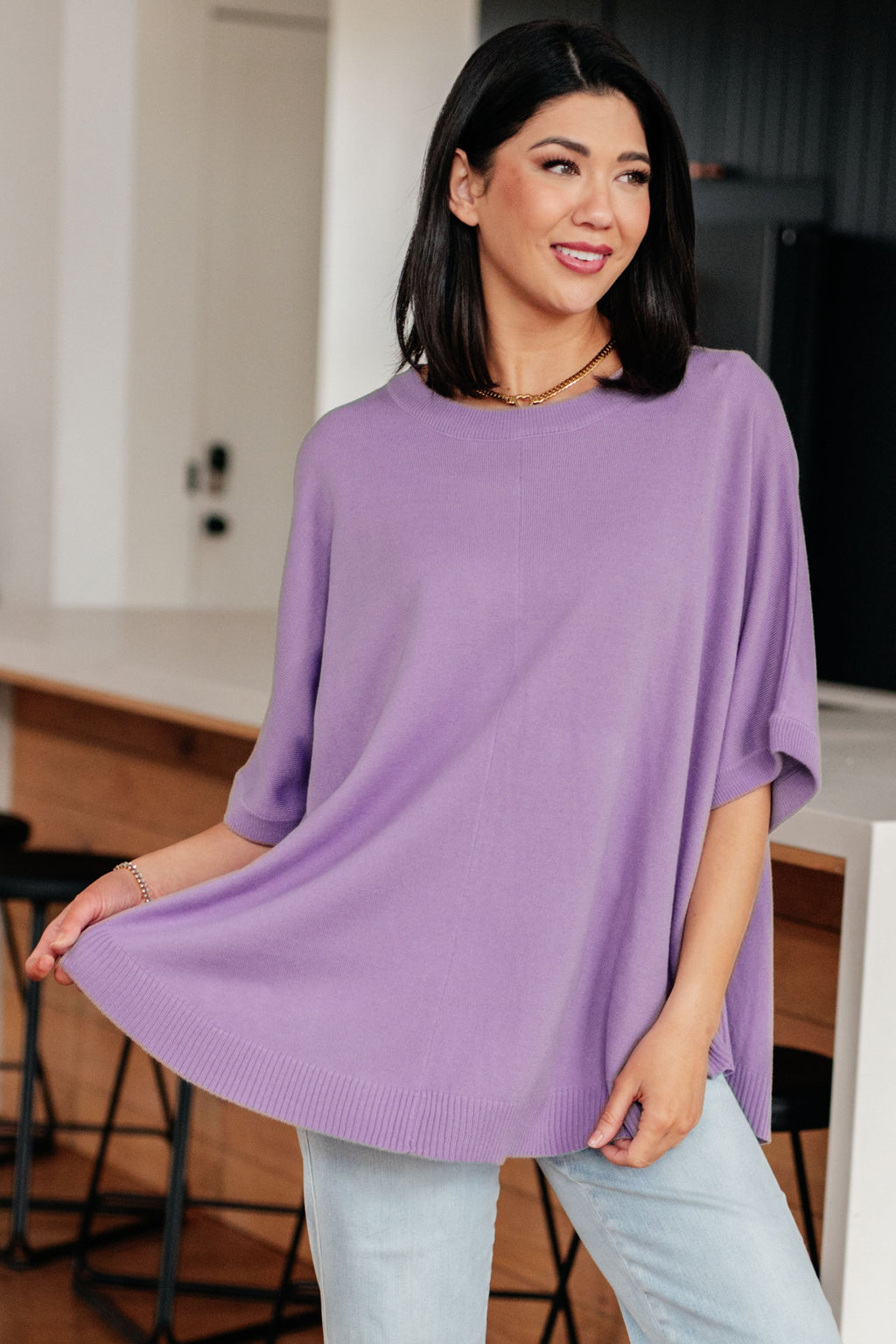 The Lilac Whisper Dolman Sleeve Top