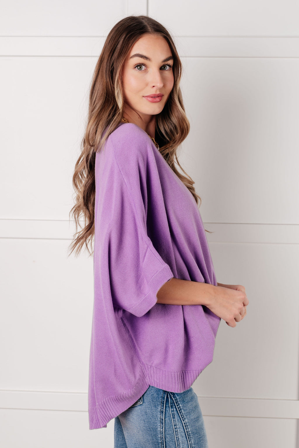 The Lilac Whisper Dolman Sleeve Top