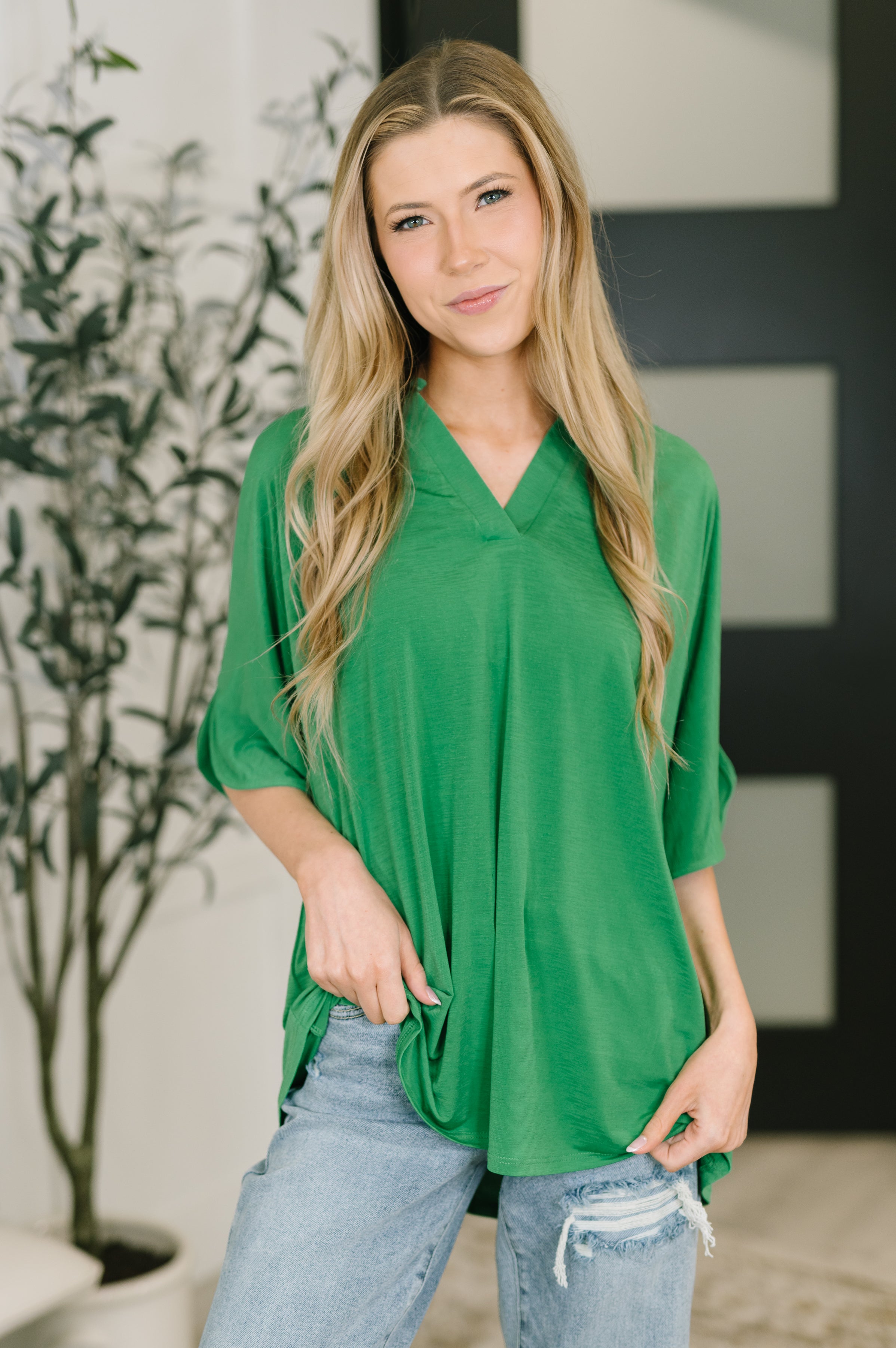 The Flowy Muse Top- Kelly Green