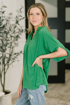 The Flowy Muse Top- Kelly Green