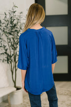 The Flowy Muse Top- Royal Blue