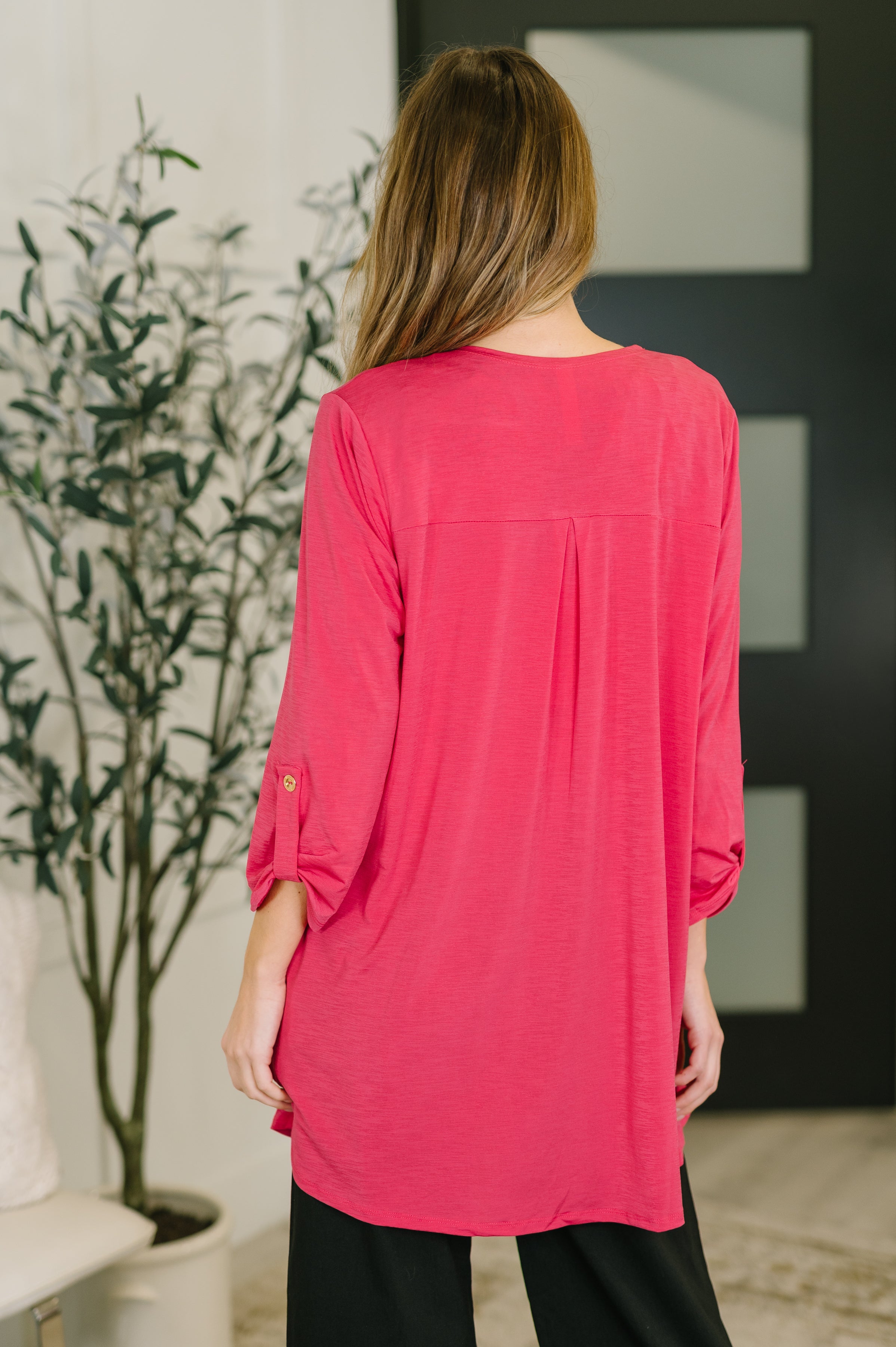The Sleek & Chic Cardigan- Fuchsia