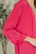 The Sleek & Chic Cardigan- Fuchsia