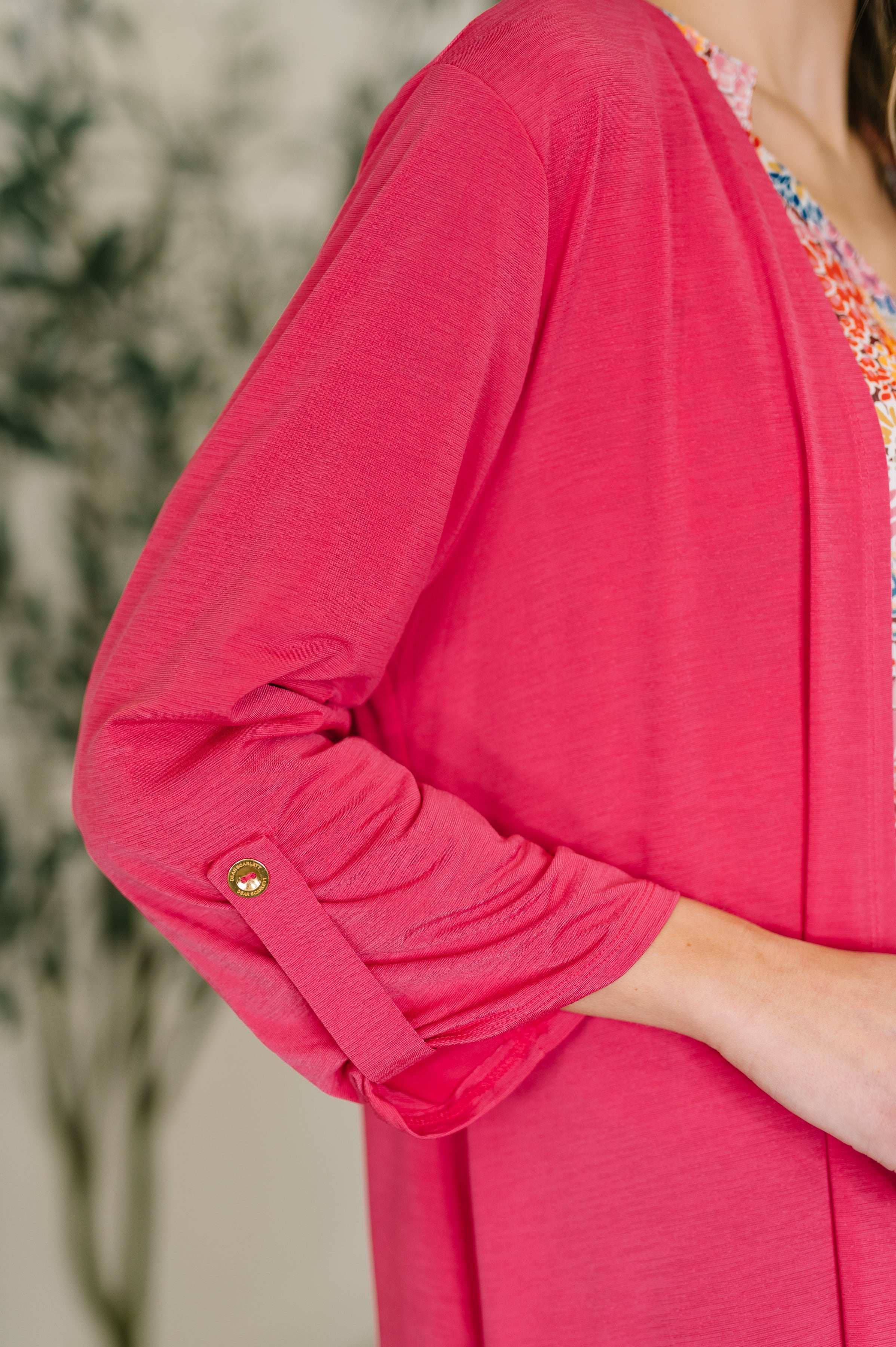 The Sleek & Chic Cardigan- Fuchsia