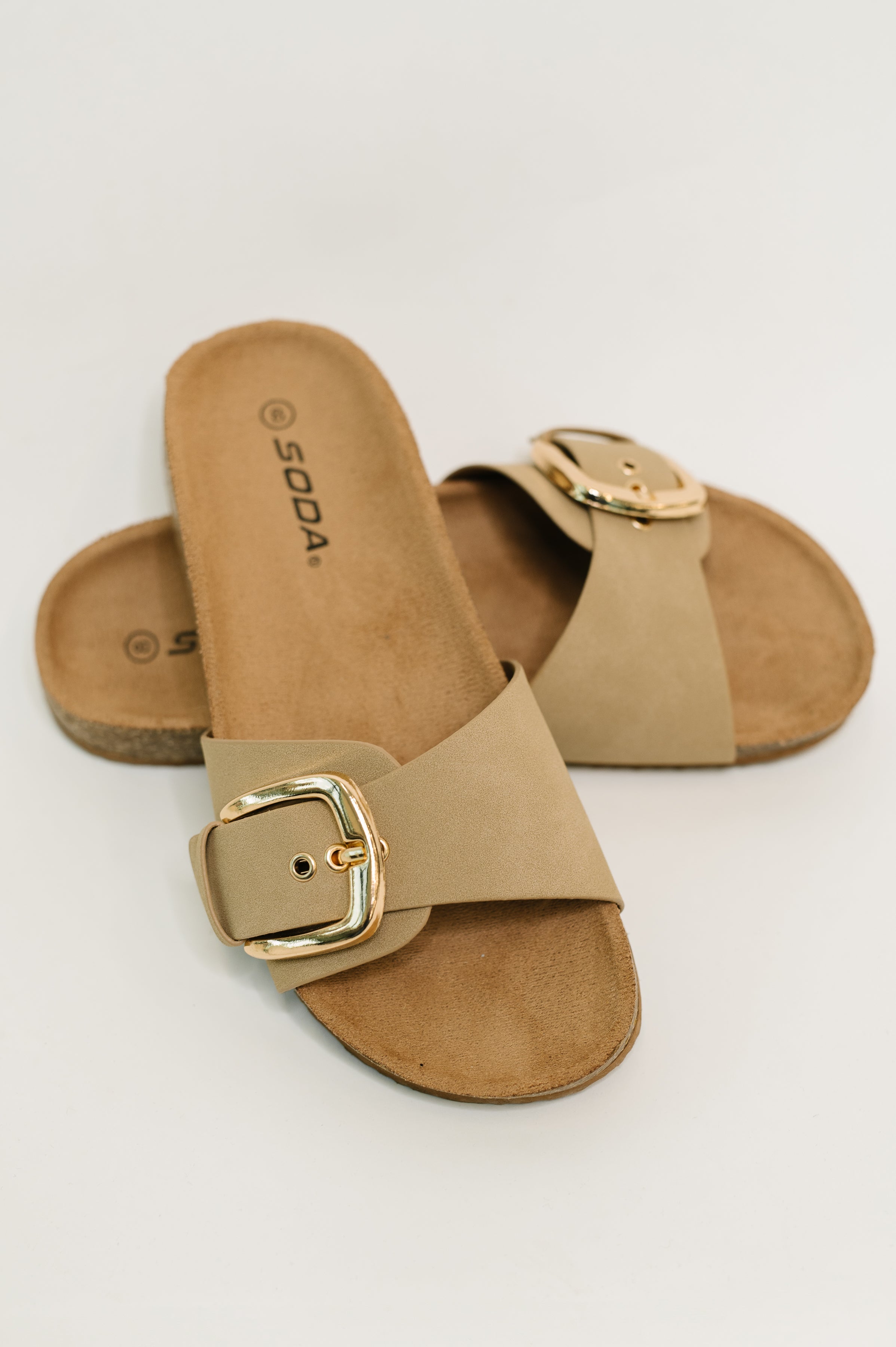 Buckle Strap Sandal- Taupe
