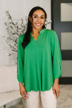 The Flatter Me Fabulous Top-  Green