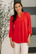 The Flatter Me Fabulous Top- Red