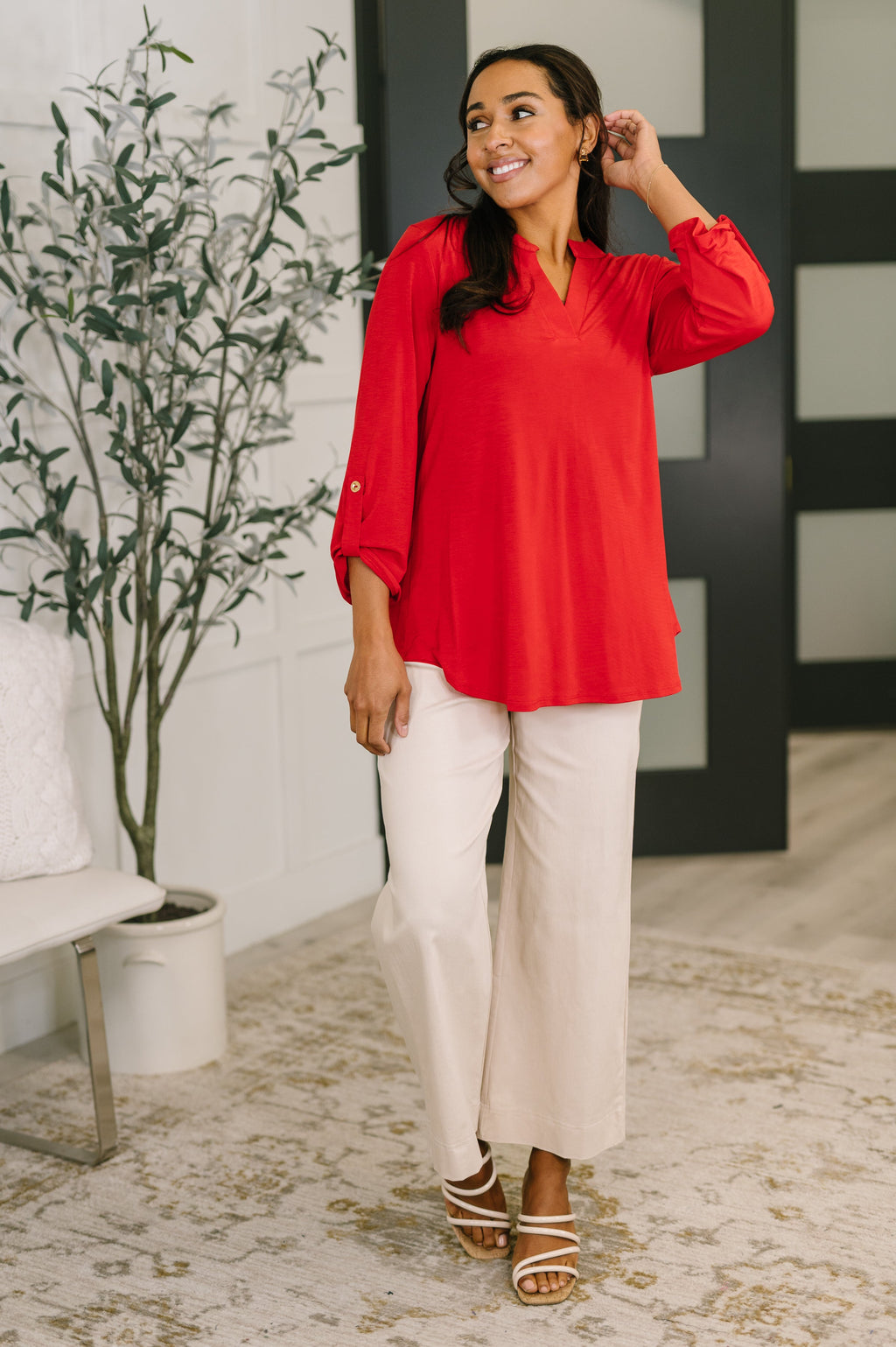 The Flatter Me Fabulous Top- Red