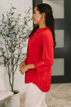 The Flatter Me Fabulous Top- Red