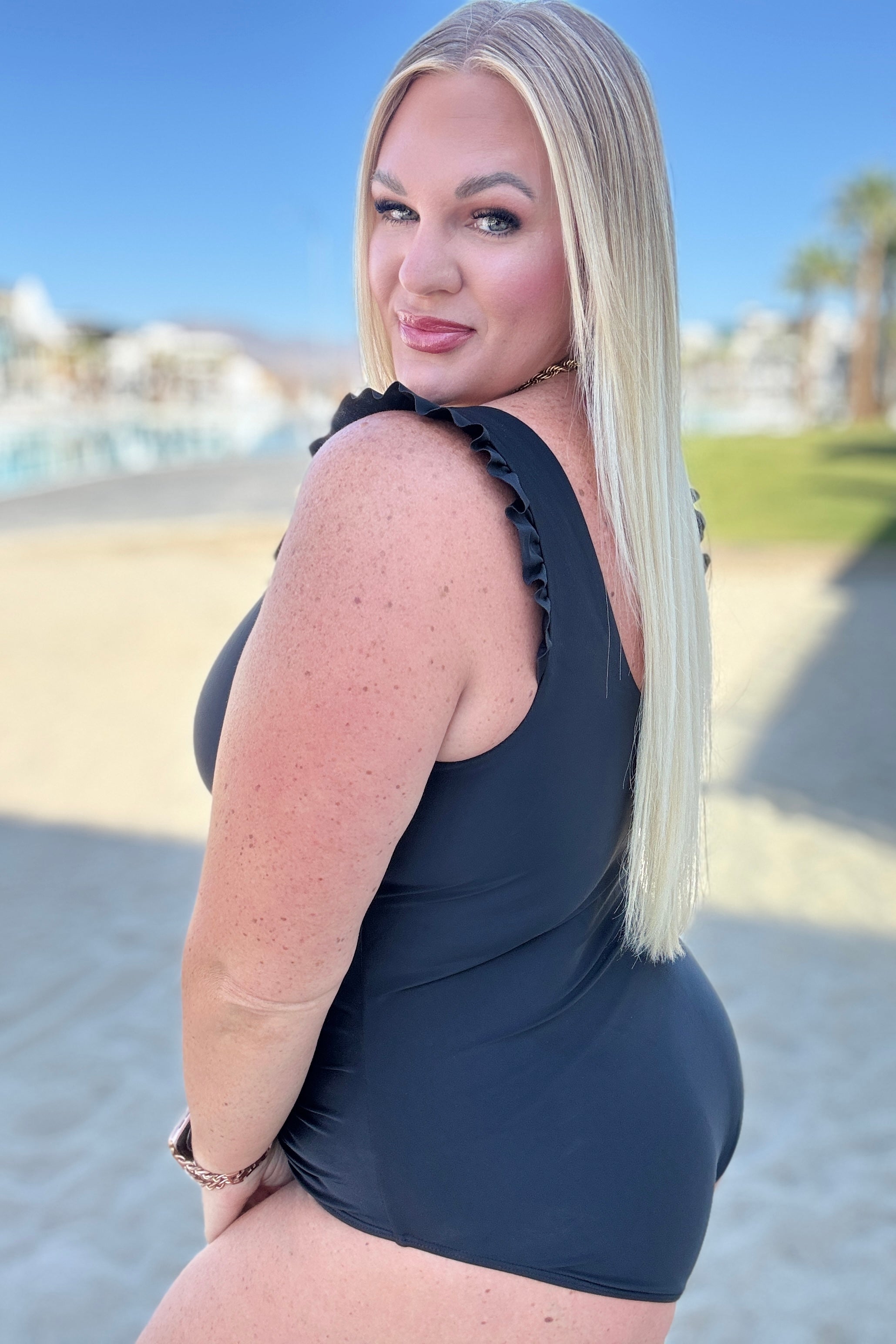 The Maldives V-Neck Ruffle Detail Swimsuit