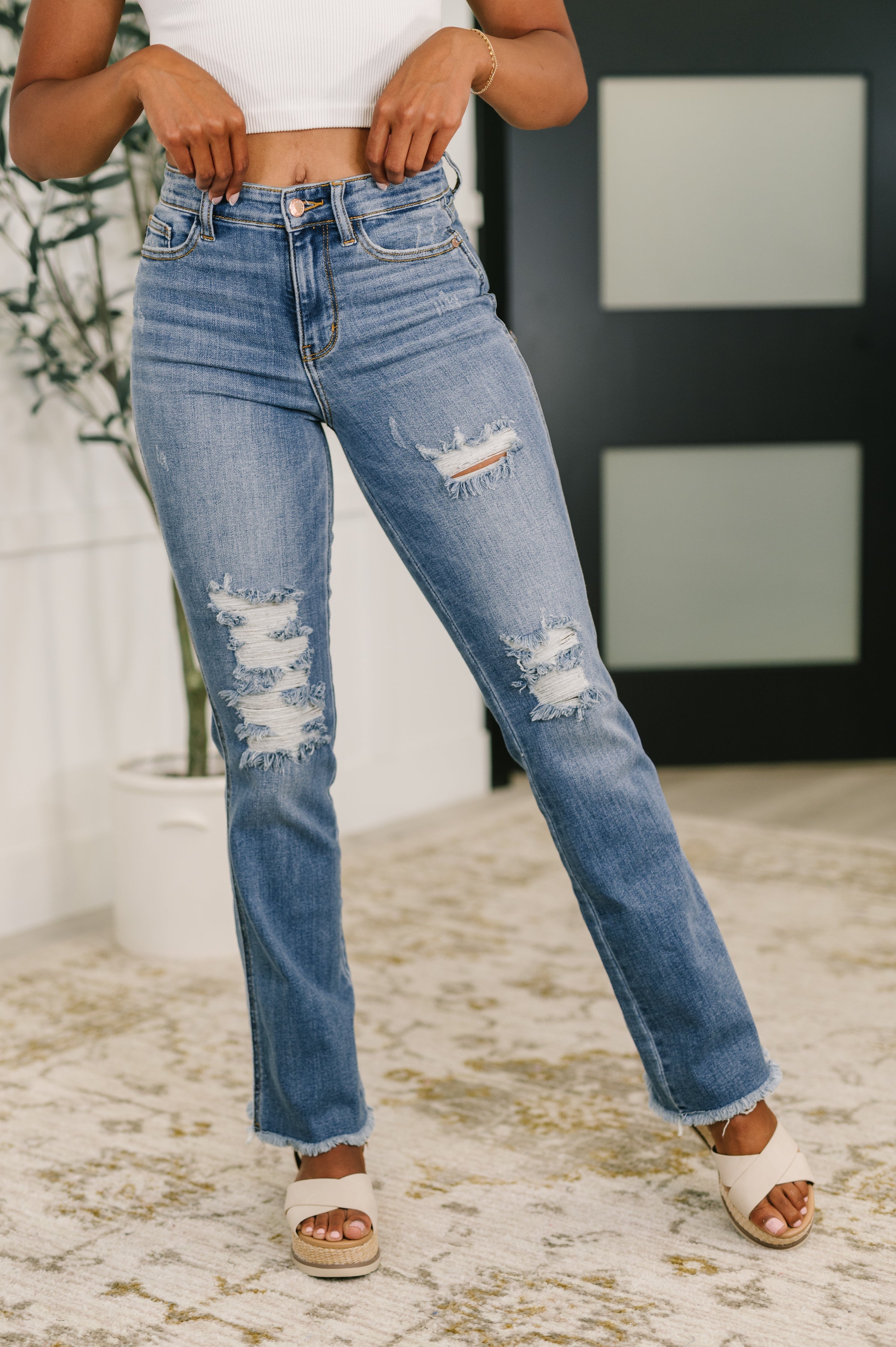 The Perfectly Worn Bootcut Judy Blue Jeans